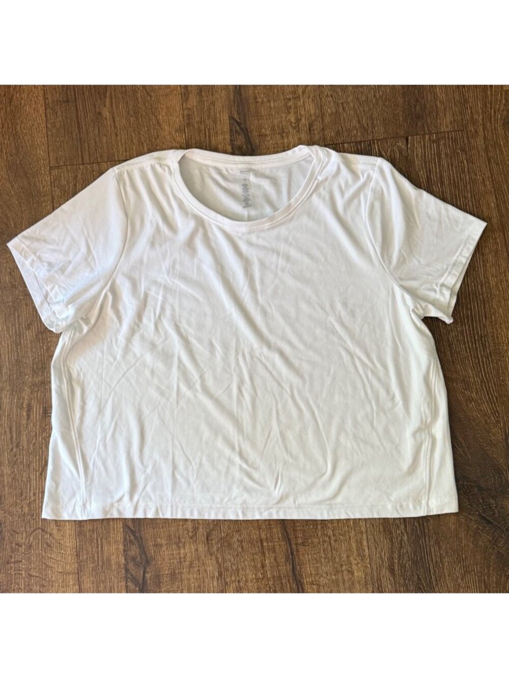 Beyond Yoga Featherweight Cropped Tee Short-Sleeve White Size L
